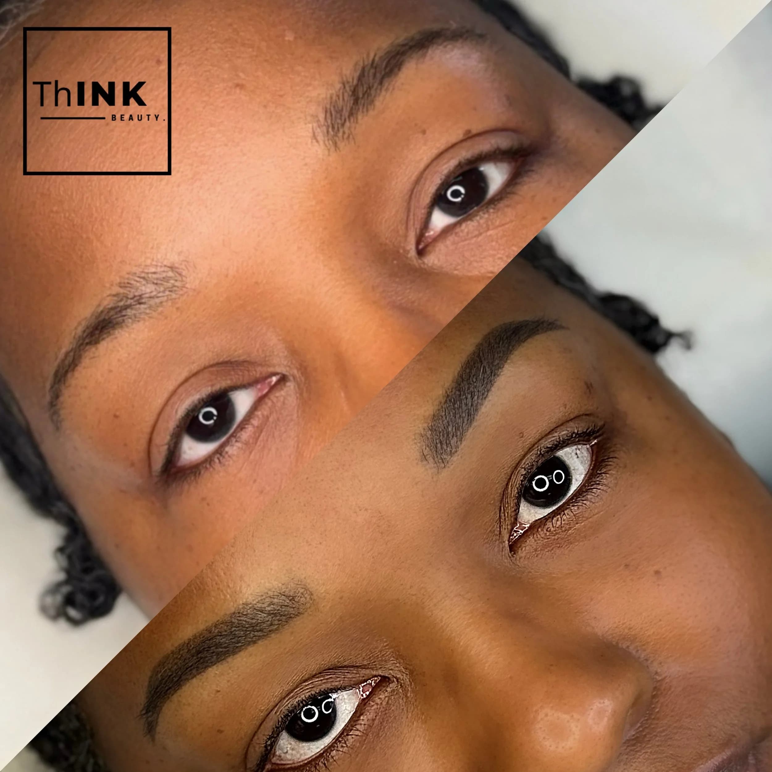 Healed permanent brows framing the eyes