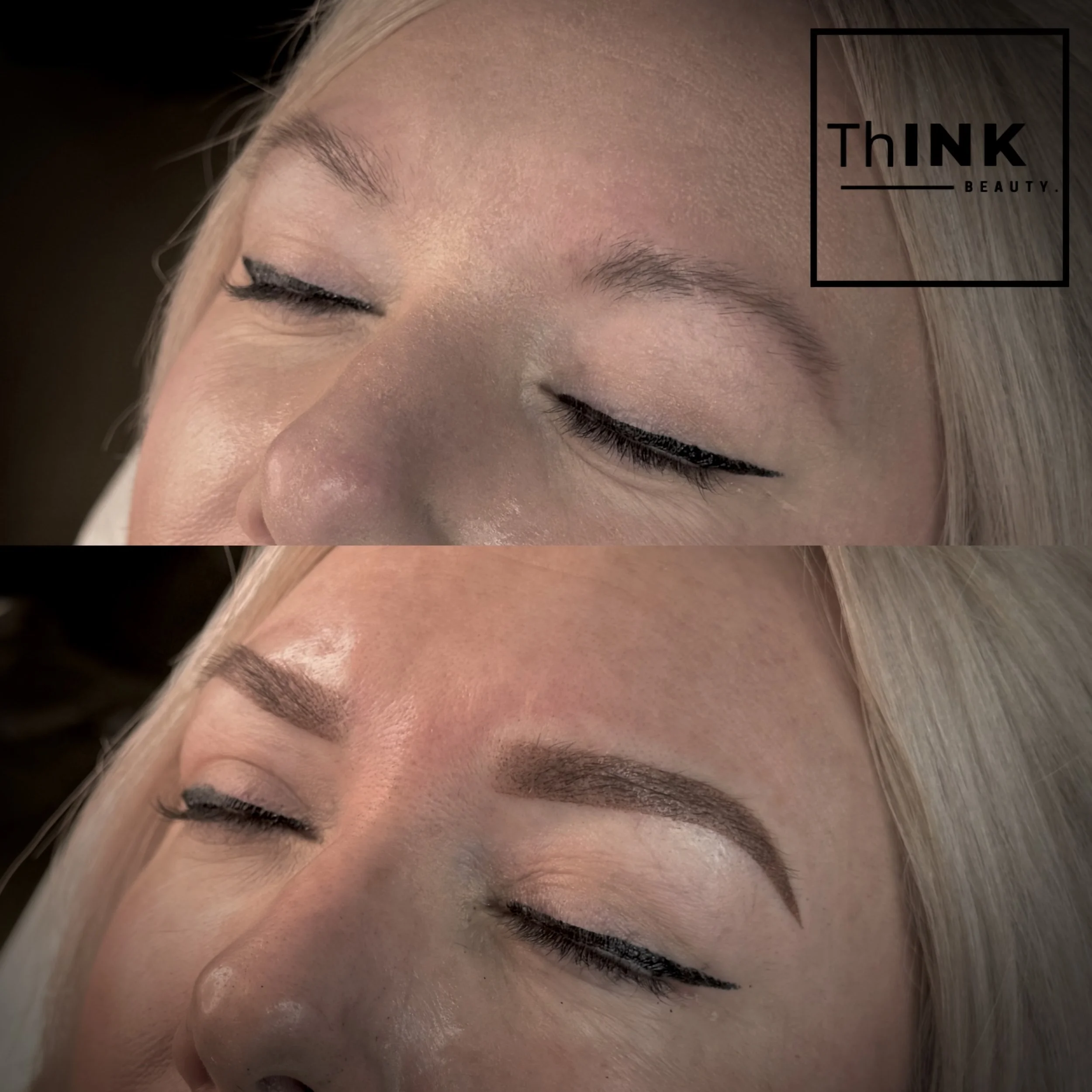 Powder brows healed into a soft, natural gradient