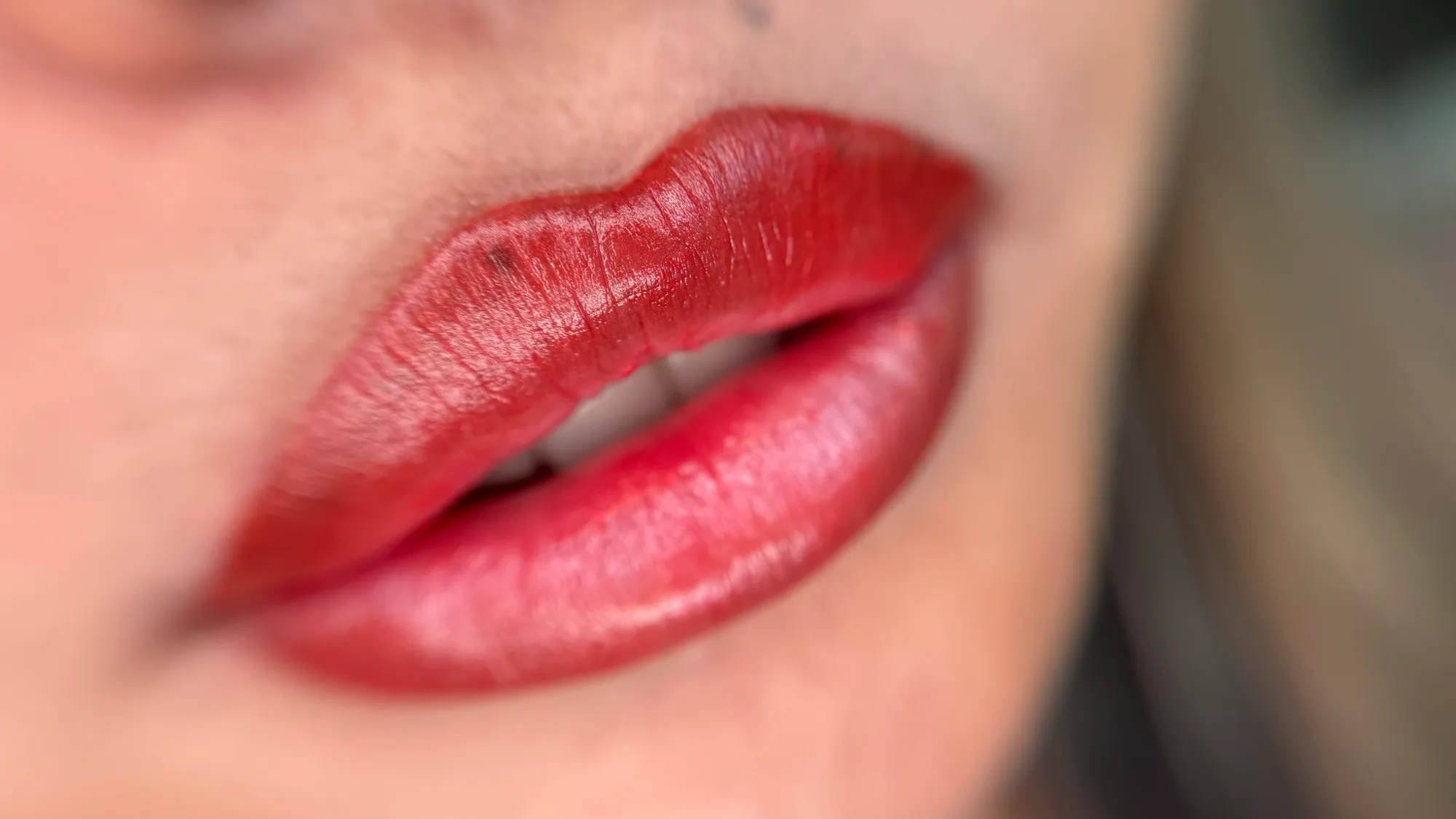 Lip blush colour settled into its final shade